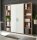 Aktenschrank TABOR 3 in Eiche Sonoma / weiß matt, Schrankwand, Büroschrank, abschließbar, Metallgriffe