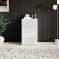 Kommode SPICE 2 in weiß Hochglanz, 4 Schubkästen, 50 cm breit