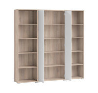 Büromöbel-Set / Arbeitszimmer OFFICE LINE + Highboard in Eiche Sonoma / weiß