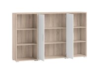 Büromöbel-Set / Arbeitszimmer OFFICE LINE + Highboard in Eiche Sonoma / weiß