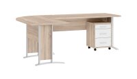 Büromöbel-Set / Arbeitszimmer OFFICE LINE + Highboard in Eiche Sonoma / weiß
