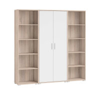 Büromöbel-Set / Arbeitszimmer OFFICE LINE + Highboard in Eiche Sonoma / weiß