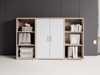 Aktenschrank Highboard OFFICE LINE in Eiche Sonoma / weiß, (BxHxT) 184x114x35 cm