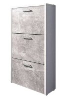 Schuhkipper FULDA 1 in weiß / Strukturbeton, 3 Klappen, Doppelwalze, 61 cm breit