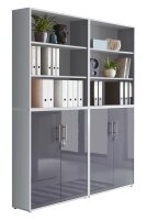Aktenschrank TABOR 11 in lichtgrau / anthrazit Hochglanz,...