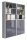 Aktenschrank TABOR 11 in lichtgrau / anthrazit Hochglanz, Schrankwand, Büroschrank, abschließbar, Metallgriffe