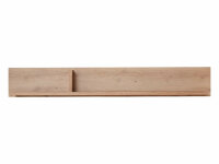 Wohnwand Anbauwand SANTOS, Altesche Massivholz, Absetzung schwarz, LED-Beleuchtung