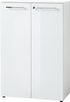 Aktenschrank MONTERREY niedrig in weiß, Glasfront,...