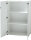 Aktenschrank MONTERREY niedrig in weiß, Glasfront, Glasauflage, anschließbar (BxHxT) 80x120x37 cm