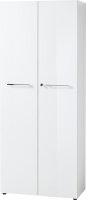 Aktenschrank MONTERREY 1 in weiß, Glasfront, Metallgriffe, abschließbar (BxHxT) 210x196x37 cm