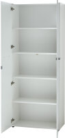 Aktenschrank MONTERREY 3 in weiß, Glasfront, Metallgriffe, abschließbar (BxHxT) 130x196x37 cm