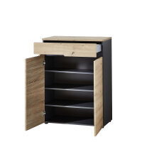 Garderoben-Set MELBOURNE in Artisan Eiche MDF / graphit, 5-tlg., (BxHxT) 255x192x38 cm