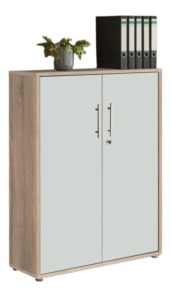 Aktenschrank TABOR niedrig  in Eiche Sonoma / weiß matt