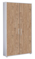 Aktenschrank TABOR breit / hoch in lichtgrau / Gold Harbor Oak, Büroschrank, abschließbar, (BxHxT) 84,4x185,6x33 cm