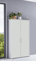 Aktenschrank TABOR breit / hoch  in weiß / weiß matt, Büroschrank, abschließbar, (BxHxT) 84,4x185,6x33 cm