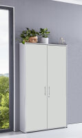 Aktenschrank TABOR breit / hoch in lichtgrau / weiß matt, Büroschrank, abschließbar, (BxHxT) 84,4x185,6x33 cm