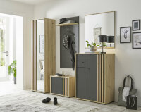 Garderoben-Set VOLAM in Artisan Eiche Nb./ schwarz, 5-tlg. (BxHxT) 230x196x38 cm