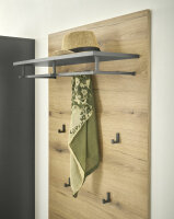 Garderoben-Set TARENT in anthrazit MDF / Evoke Oak MDF, 5-tlg., (BxHxT) 250x198x38 cm