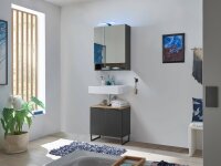 Badmöbel-Set Badezimmer ASPEN 60 cm, Set 4, 2-tlg. in schwarz mit Spiegelschrank