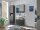 Badmöbel-Set Badezimmer ASPEN 80 cm, Set 2, 3-tlg. in schwarz mit Spiegelschrank