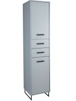 Badmöbel-Set Badezimmer TOURS 1 in grau / Sonoma, 4-tlg., Spiegelschrank inkl. LED-Beleuchtung, (BxHxT) 140x185x38 cm