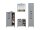 Badmöbel-Set Badezimmer TOURS 1 in grau / Sonoma, 4-tlg., Spiegelschrank inkl. LED-Beleuchtung, (BxHxT) 140x185x38 cm