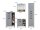 Badmöbel-Set Badezimmer TOURS 1 in grau / Sonoma, 4-tlg., Spiegelschrank inkl. LED-Beleuchtung, (BxHxT) 140x185x38 cm