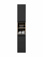 Badezimmer Hochschrank Badmöbel VAIL schwarz matt