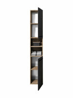 Badezimmer Hochschrank Badmöbel VAIL schwarz matt