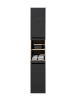 Badezimmer Hochschrank Badmöbel VALENCIA schwarz matt