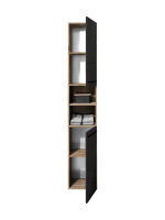 Badezimmer Hochschrank Badmöbel VALENCIA schwarz matt