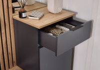 Kompaktgarderobe EASY in Artisan Eiche / anthrazit, (BxHxT) 88x195x35 cm