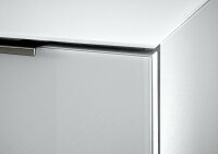 Schubkastenkommode TREND 10 weiß, Front und Oberboden aus Glas, Metallgriffe, 90 cm breit