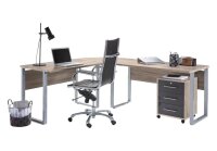 Winkelschreibtisch TABOR inkl. Rollcontainer,...