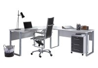 Winkelschreibtisch TABOR inkl. Rollcontainer, wechselseitige Montage, 205x177 cm
