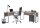 Winkelschreibtisch TABOR inkl. Rollcontainer, wechselseitige Montage, 205x177 cm
