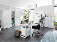 Büromöbel-Set MONTERREY 1, Glasfront, abschließbar, Arbeitszimmer Komplett-Set