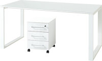 Schreibtisch inkl. Rollcontainer MONTERREY, Glasfront,...