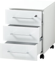 Schreibtisch inkl. Rollcontainer MONTERREY, Glasfront, Glasauflage, 160 cm breit