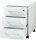 Schreibtisch inkl. Rollcontainer MONTERREY, Glasfront, Glasauflage, 160 cm breit