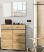 Garderoben-Set LAUSANNE 4, 2-tlg., Schuhschrank + Garderobenspiegel