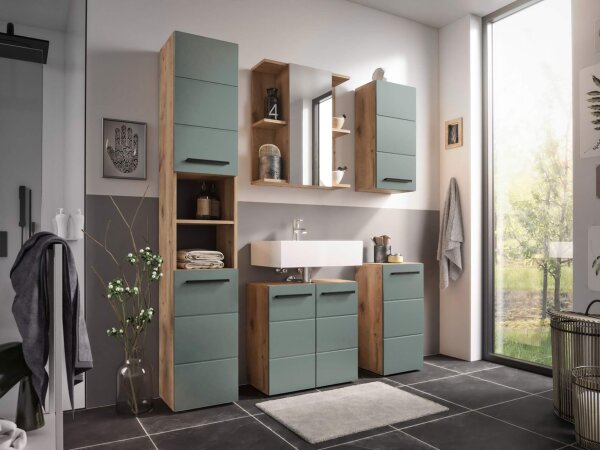 Badmöbel-Set Badezimmer VALENCIA 1, 5-tlg. mit Spiegelschrank