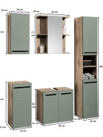 Badmöbel-Set Badezimmer VALENCIA 1, 5-tlg. mit Spiegelschrank