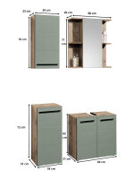 Badmöbel-Set Badezimmer VALENCIA 3, 4-tlg. mit Spiegelschrank