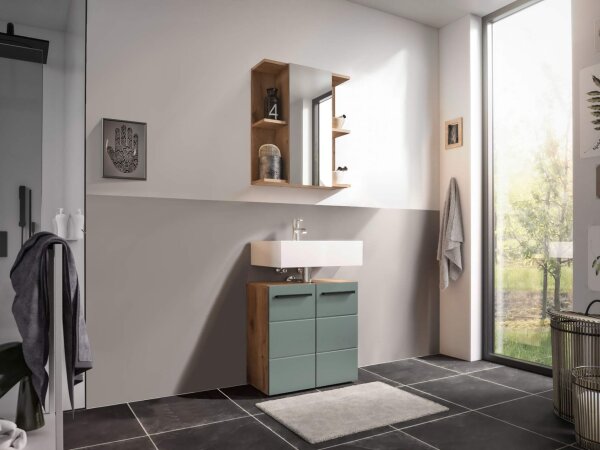 Badmöbel-Set Badezimmer VALENCIA 4, 2-tlg. mit Spiegelschrank
