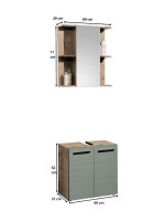 Badmöbel-Set Badezimmer VALENCIA 4, 2-tlg. mit Spiegelschrank