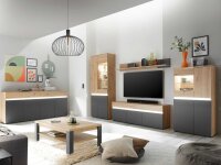 Wohnwand Anbauwand LIMOGES in Artisan Eiche Nb. /...
