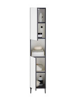 Badezimmer Hochschrank Badmöbel VENEZIA Weiß matt