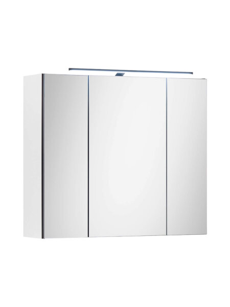 Badezimmer Spiegelschrank 80 cm Badmöbel VENEZIA Weiß matt