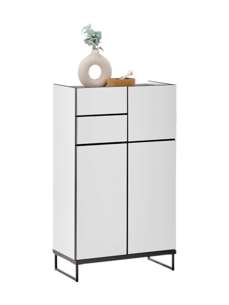Badezimmer Highboard Badmöbel VENEZIA Weiß matt